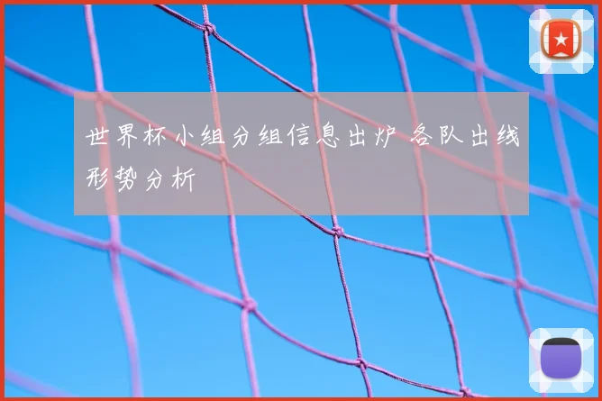 世界杯小组分组信息出炉 各队出线形势分析